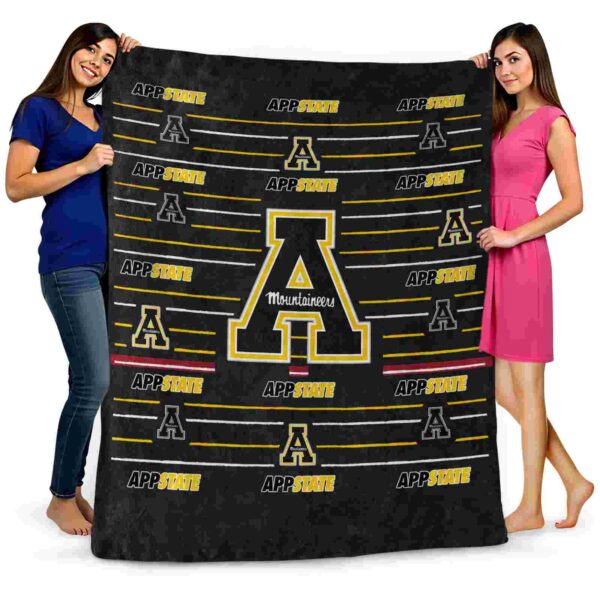 appalachian state mountaineers striped pattern black blanket fashion forward
