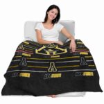 appalachian state mountaineers striped pattern black blanket latest model