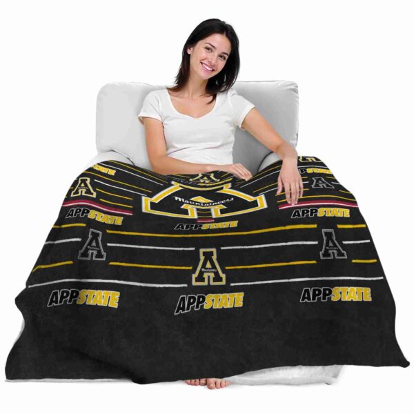 appalachian state mountaineers striped pattern black blanket latest model