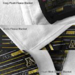 appalachian state mountaineers striped pattern black blanket premium grade