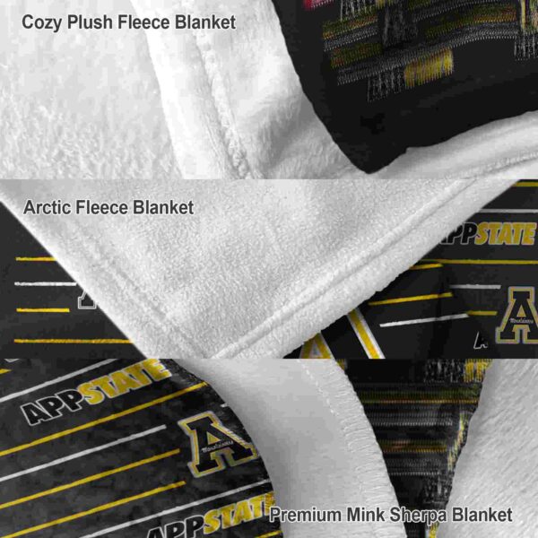 appalachian state mountaineers striped pattern black blanket premium grade