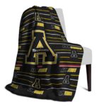 appalachian state mountaineers striped pattern black blanket top rated