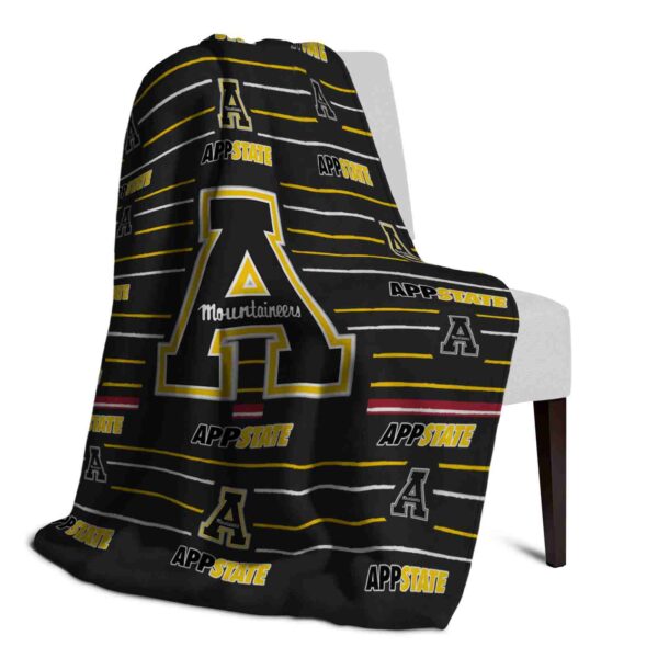 appalachian state mountaineers striped pattern black blanket top rated