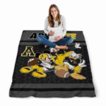 appalachian state mountaineers three musketeers black blanket high quality
