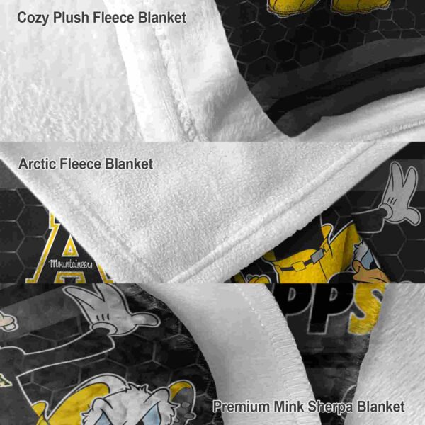 appalachian state mountaineers three musketeers black blanket premium grade