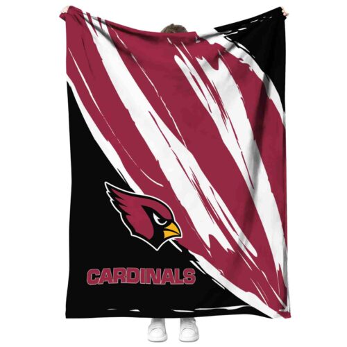 arizona cardinals brushstrokes red white blanket best selling