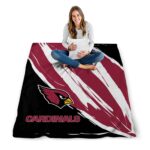 arizona cardinals brushstrokes red white blanket high quality