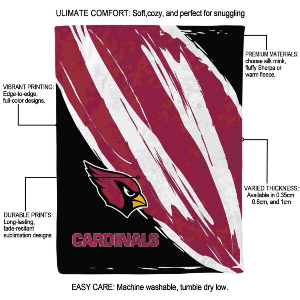 arizona cardinals brushstrokes red white blanket new arrival