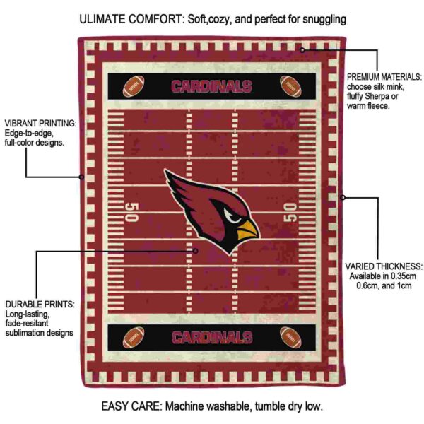 arizona cardinals football field red blanket new arrival