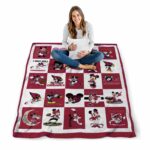 arizona cardinals mickey minnie red white blanket high quality