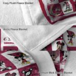 arizona cardinals mickey minnie red white blanket premium grade