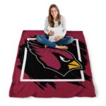arizona cardinals splatter effect red blanket high quality