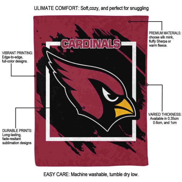 arizona cardinals splatter effect red blanket new arrival