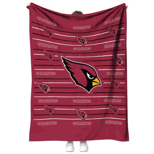 arizona cardinals striped pattern red blanket best selling