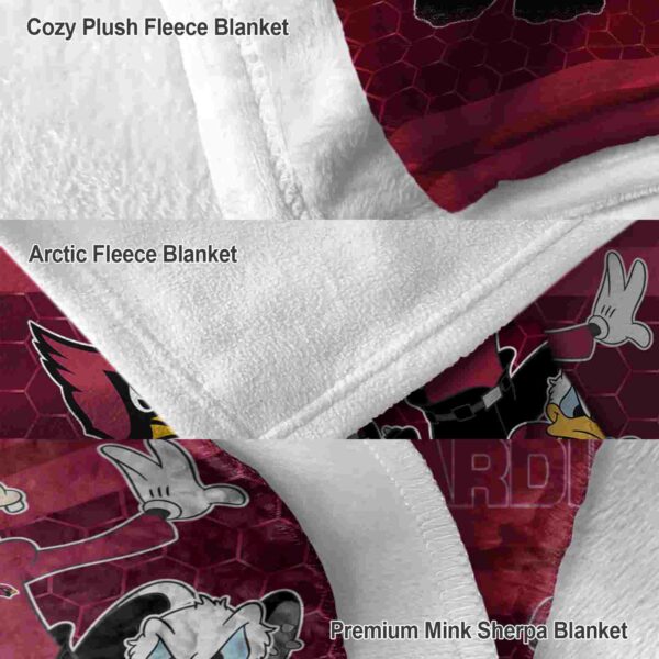 arizona cardinals three musketeers red blanket premium grade