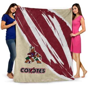 arizona coyotes brushstrokes red white blanket fashion forward