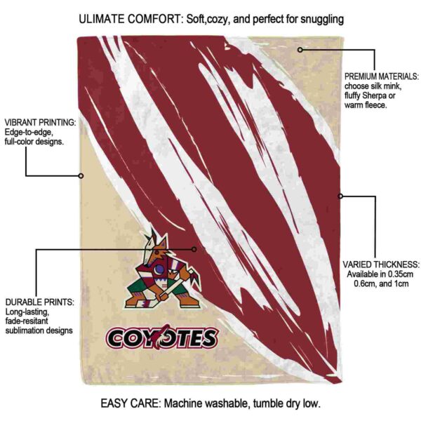 arizona coyotes brushstrokes red white blanket new arrival