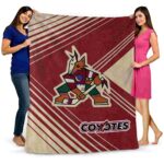 arizona coyotes diagonal stripes red blanket best selling