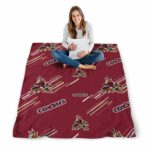 arizona coyotes fan spirit red blanket high quality