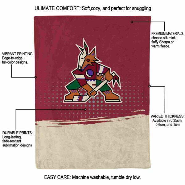 arizona coyotes gradient dots red blanket new arrival