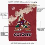 arizona coyotes grunge texture red blanket best selling