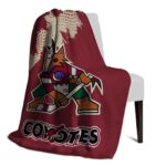 arizona coyotes grunge texture red blanket best selling