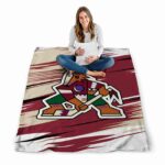 arizona coyotes paint streaks red white blanket high quality