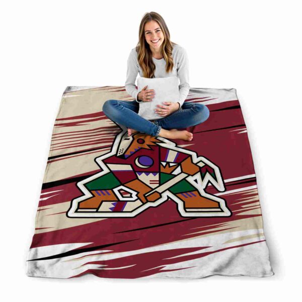 arizona coyotes paint streaks red white blanket high quality