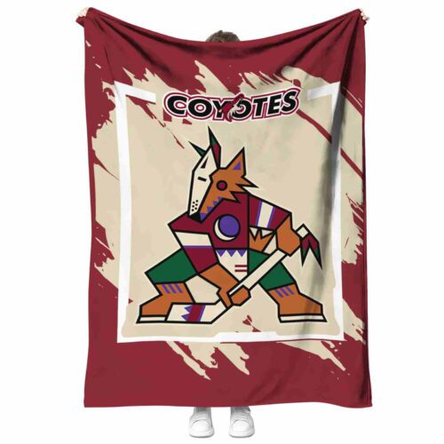 arizona coyotes splatter effect red blanket best selling