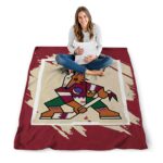 arizona coyotes splatter effect red blanket high quality