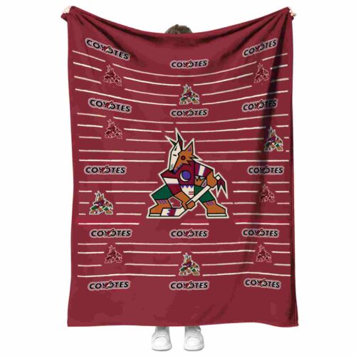 arizona coyotes striped pattern red blanket best selling