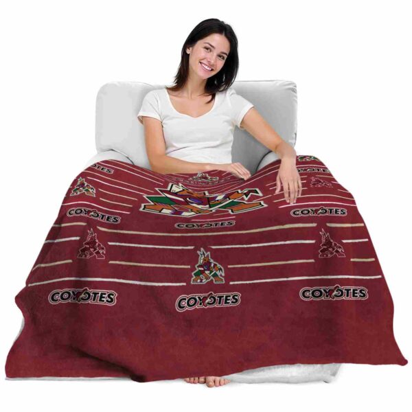 arizona coyotes striped pattern red blanket latest model