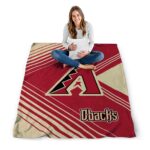 arizona diamondbacks diagonal stripes red blanket high quality