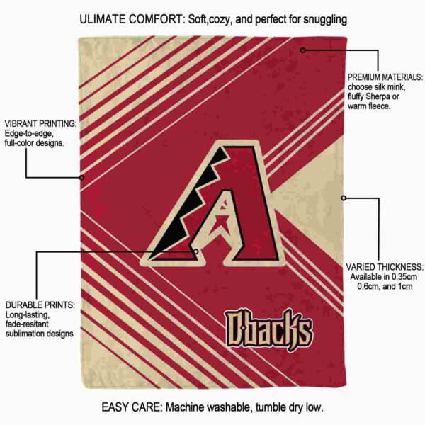 arizona diamondbacks diagonal stripes red blanket new arrival