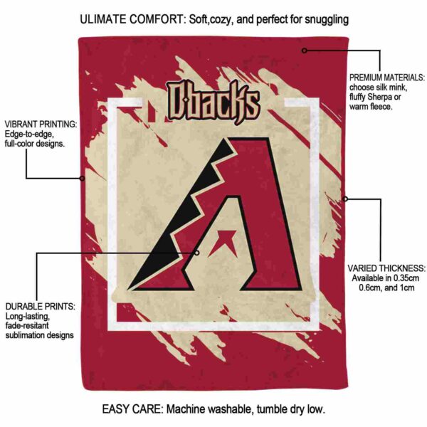arizona diamondbacks splatter effect red blanket new arrival