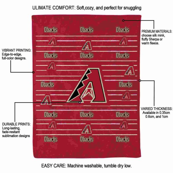arizona diamondbacks striped pattern red blanket new arrival
