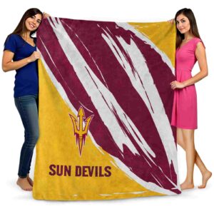 arizona state sun devils brushstrokes maroon white blanket fashion forward