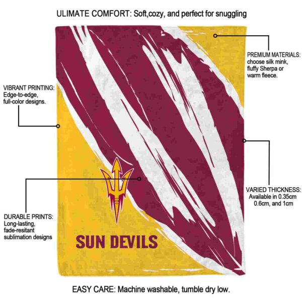 arizona state sun devils brushstrokes maroon white blanket new arrival