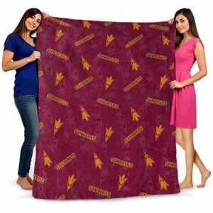 arizona state sun devils diehard fans maroon blanket fashion forward