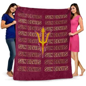 arizona state sun devils fan pride maroon blanket fashion forward