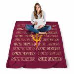 arizona state sun devils fan pride maroon blanket high quality