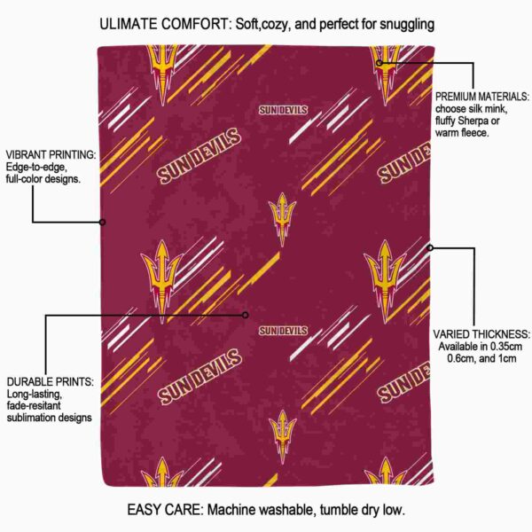 arizona state sun devils fan spirit maroon blanket new arrival
