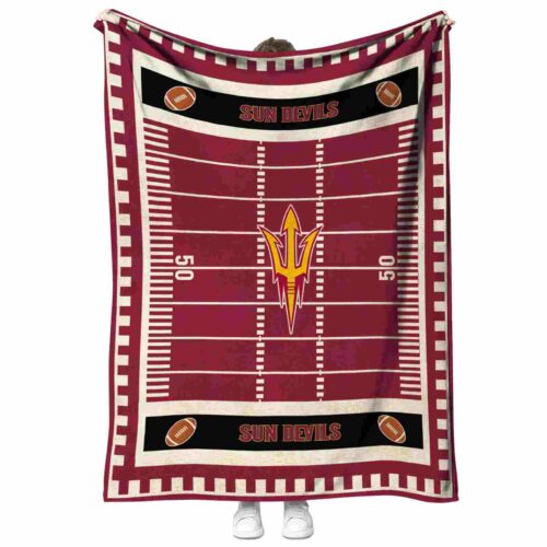 arizona state sun devils football field maroon blanket best selling