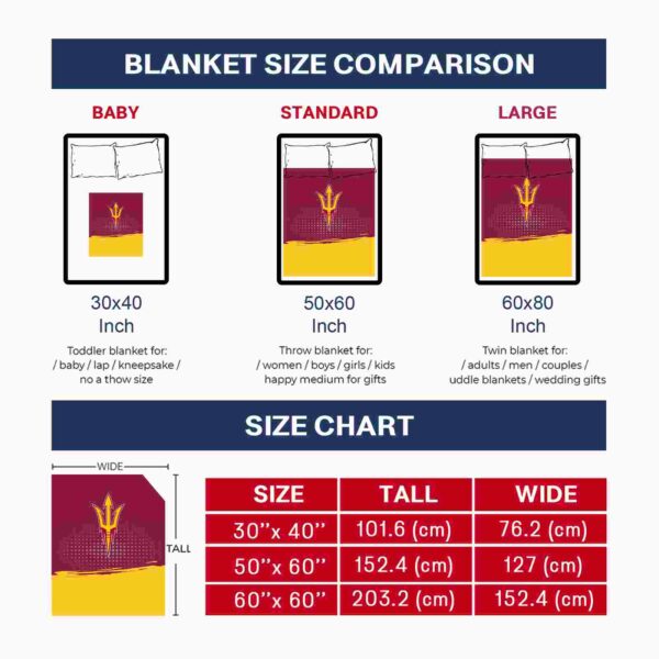 arizona state sun devils gradient dots maroon blanket trendy