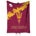 arizona state sun devils grunge texture maroon blanket best selling