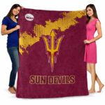arizona state sun devils grunge texture maroon blanket best selling