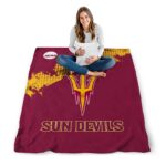 arizona state sun devils grunge texture maroon blanket best selling