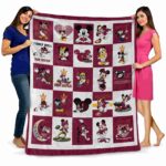 arizona state sun devils mickey minnie maroon white blanket fashion forward