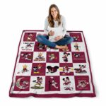 arizona state sun devils mickey minnie maroon white blanket high quality