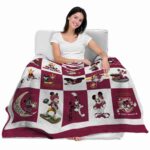 arizona state sun devils mickey minnie maroon white blanket latest model